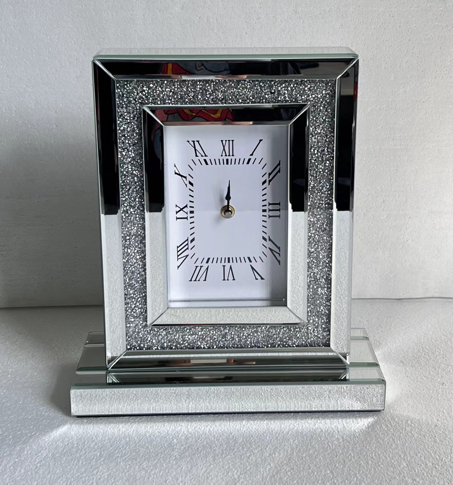 Pendulum Mantel Clock with Glass Decor