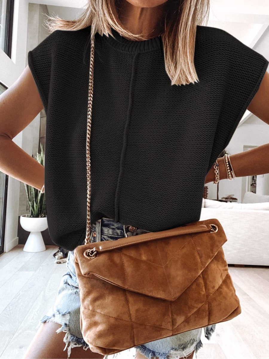 Cap Sleeve Sweater Vest - Wow Store
