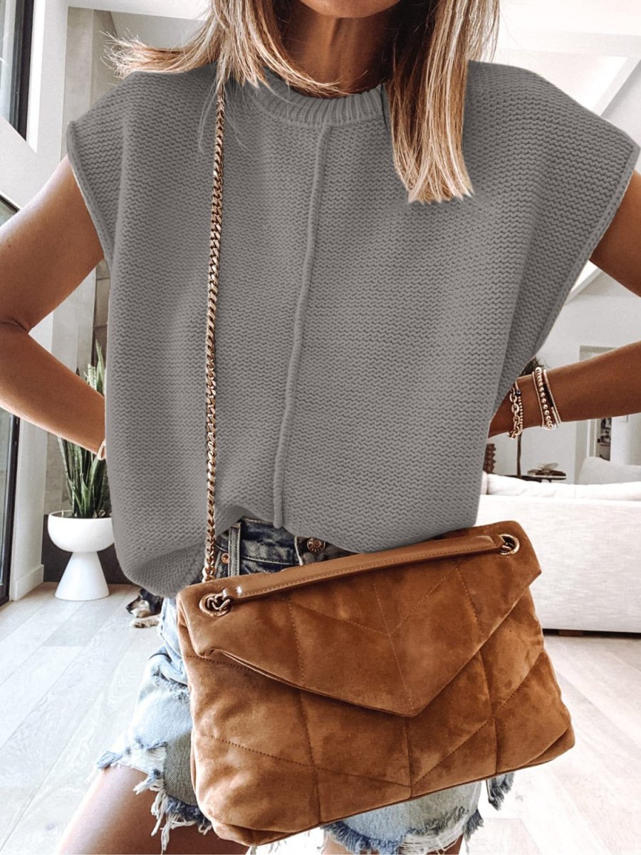 Cap Sleeve Sweater Vest - Wow Store