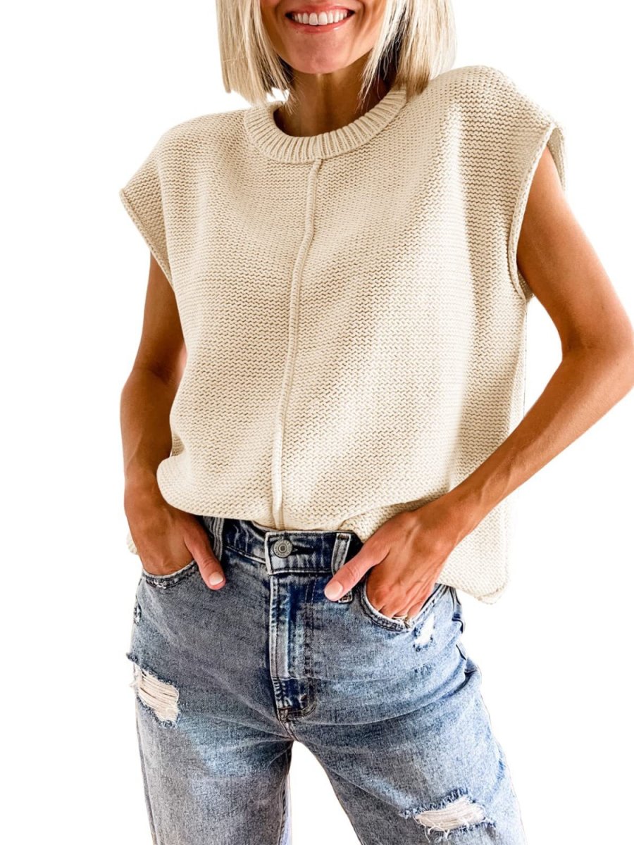 Cap Sleeve Sweater Vest - Wow Store