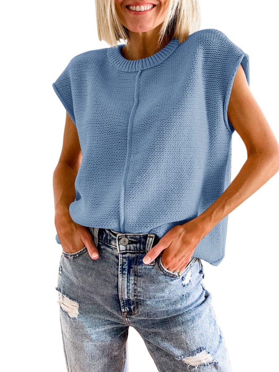 Cap Sleeve Sweater Vest - Wow Store