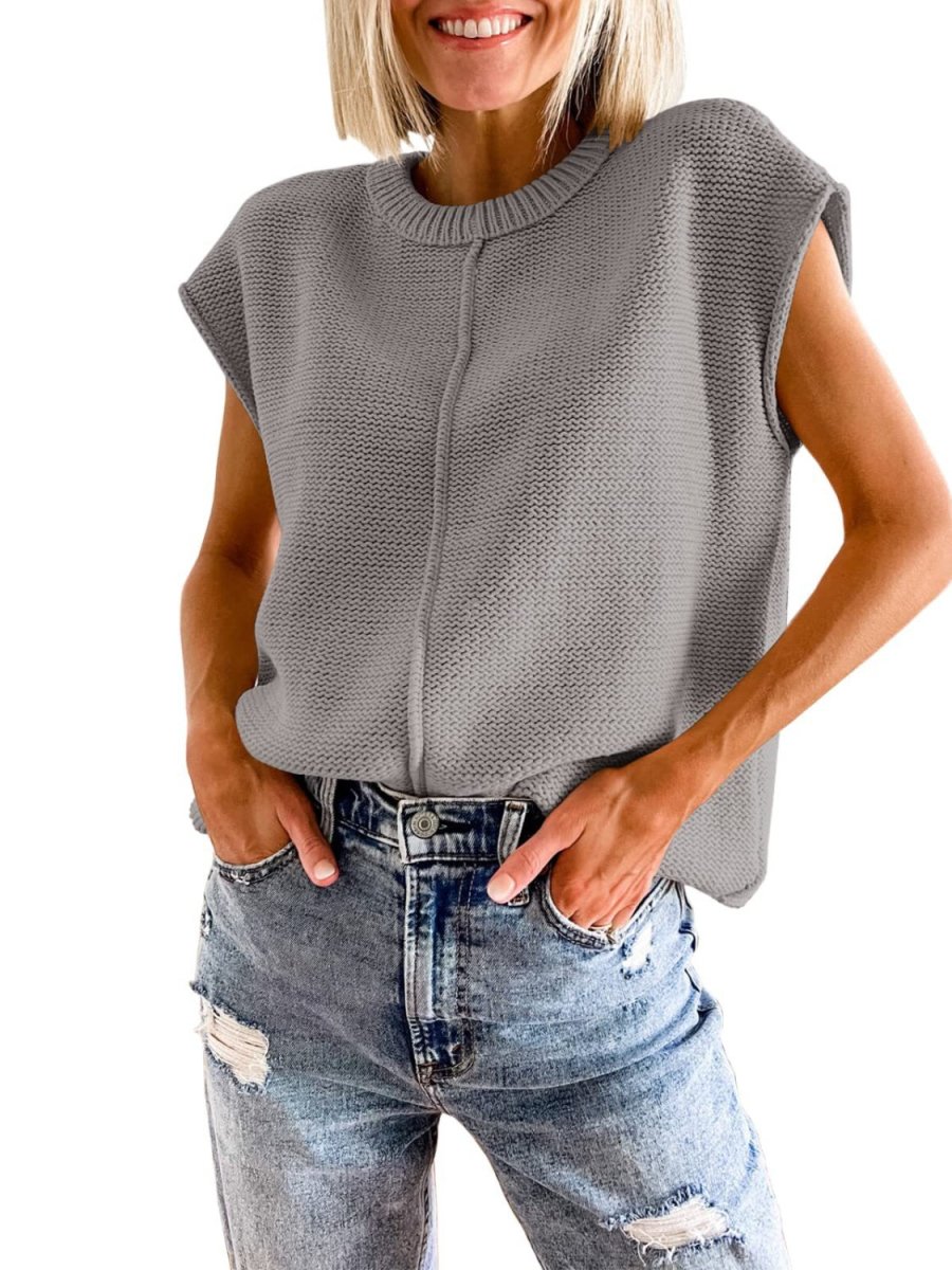Cap Sleeve Sweater Vest - Wow Store