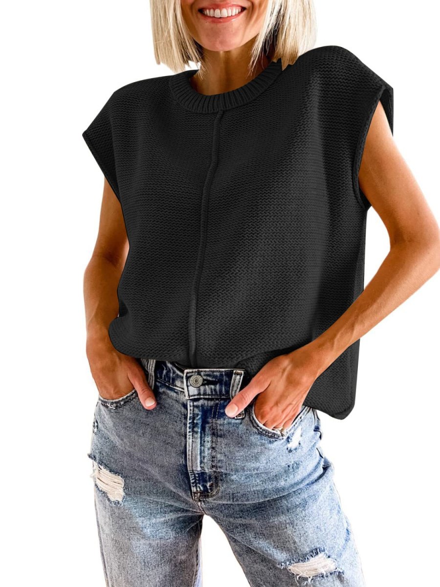 Cap Sleeve Sweater Vest - Wow Store