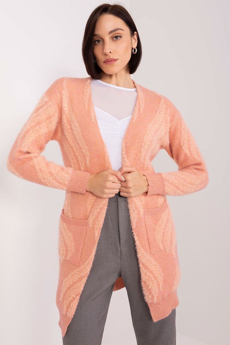 Soft knit cardigan in variegated pink tones - Casual comfort cardigan for everyday wear