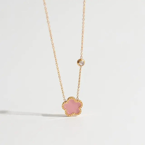 CARLIDANA Colorful Five Leaf Flower Pendant Necklace - Wow Store