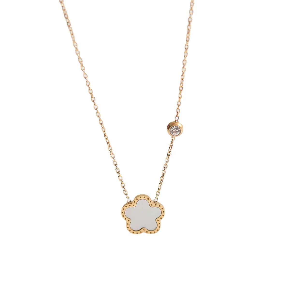 CARLIDANA Colorful Five Leaf Flower Pendant Necklace - Wow Store