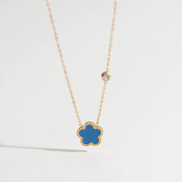 CARLIDANA Colorful Five Leaf Flower Pendant Necklace - Wow Store