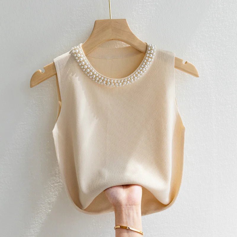 Casual Beaded Knitted Top - Wow Store