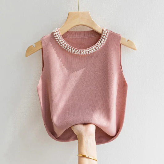 Casual Beaded Knitted Top - Wow Store