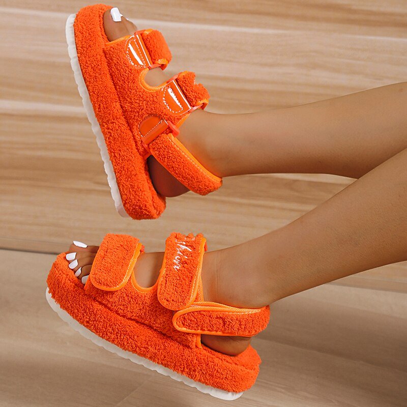 Casual Thick Bottom Women Sandals Orange/Blue/Black/Green - Wow Store