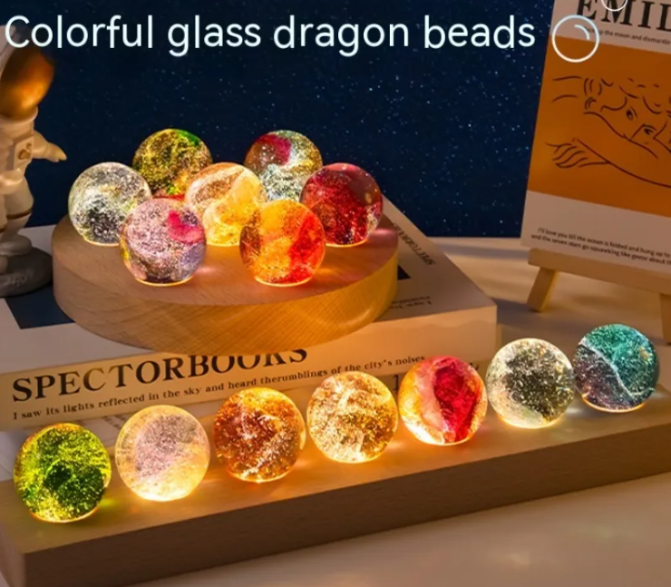 Luminous Crystal Ball with Colored Glaze