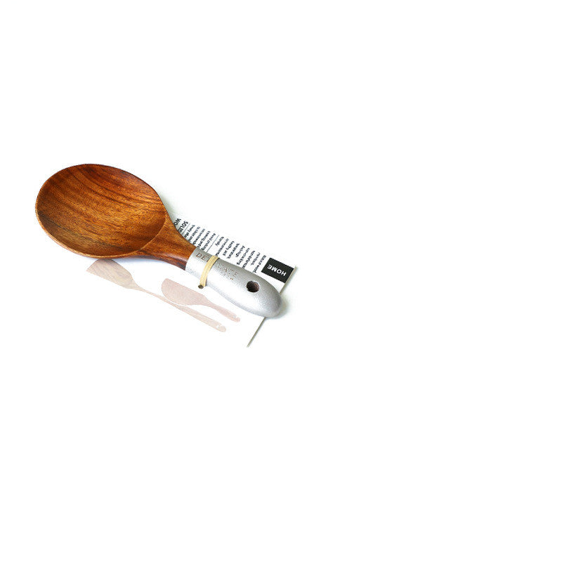 Colorful Teak Kitchen Utensils Set with Soup Spoon