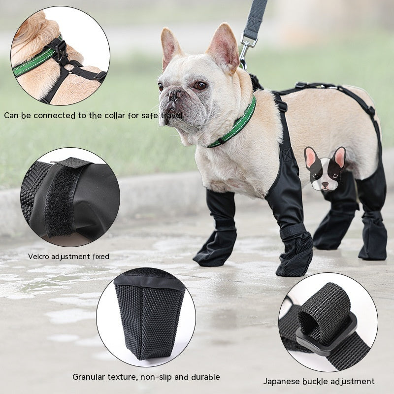 Dog Boots with Suspender Straps