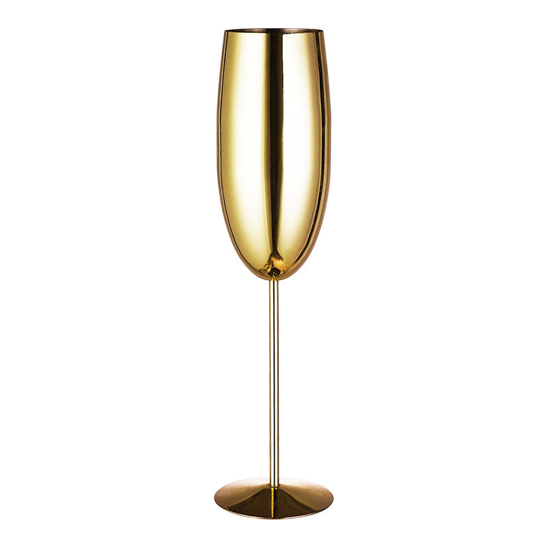 Luxury Champagne Flutes - Stainless Steel Tulip Cups