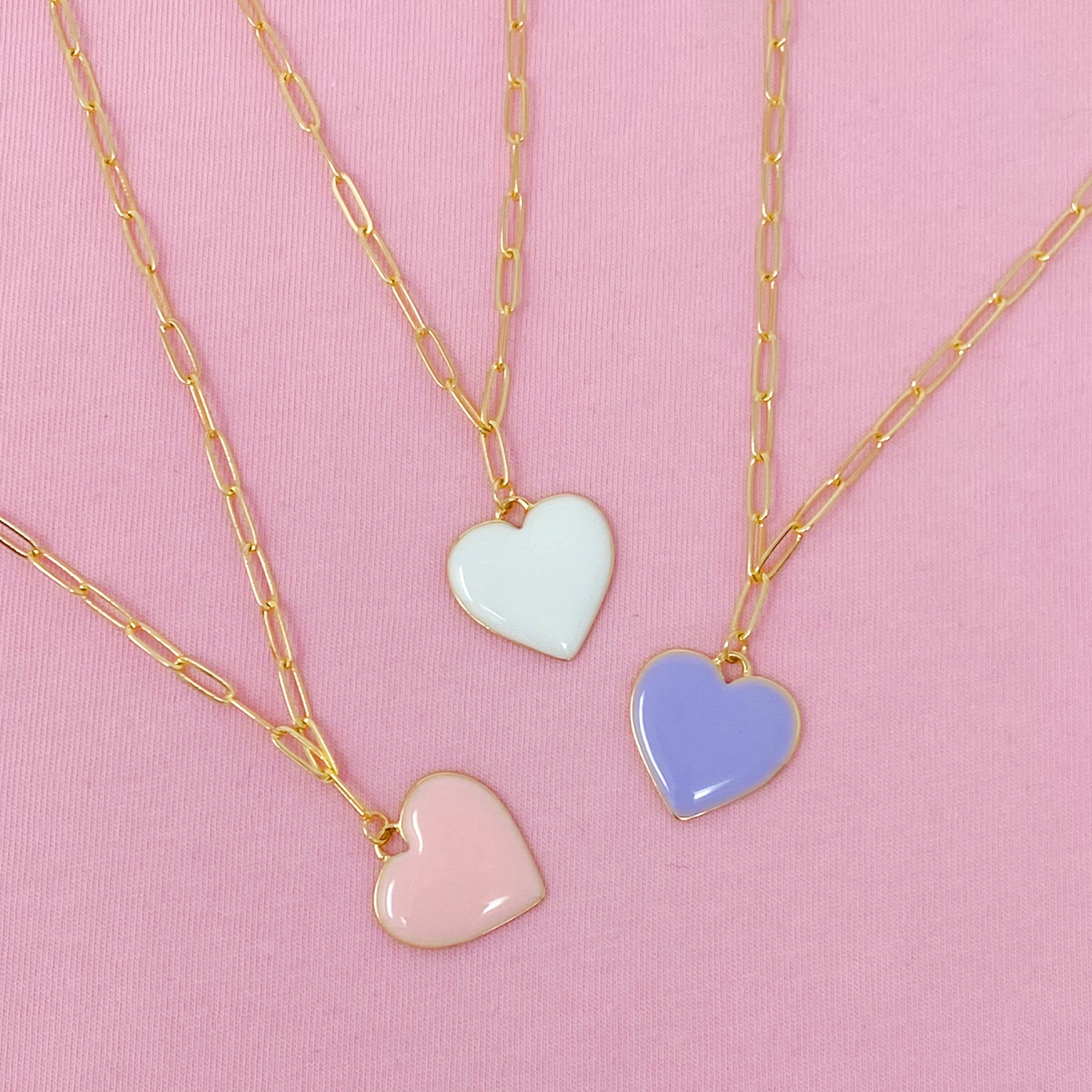 Reversible Soft Heart Pendant Necklace