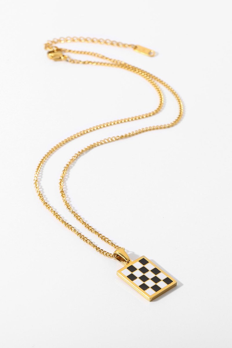 Checkerboard Pendant Necklace - WowStore.live