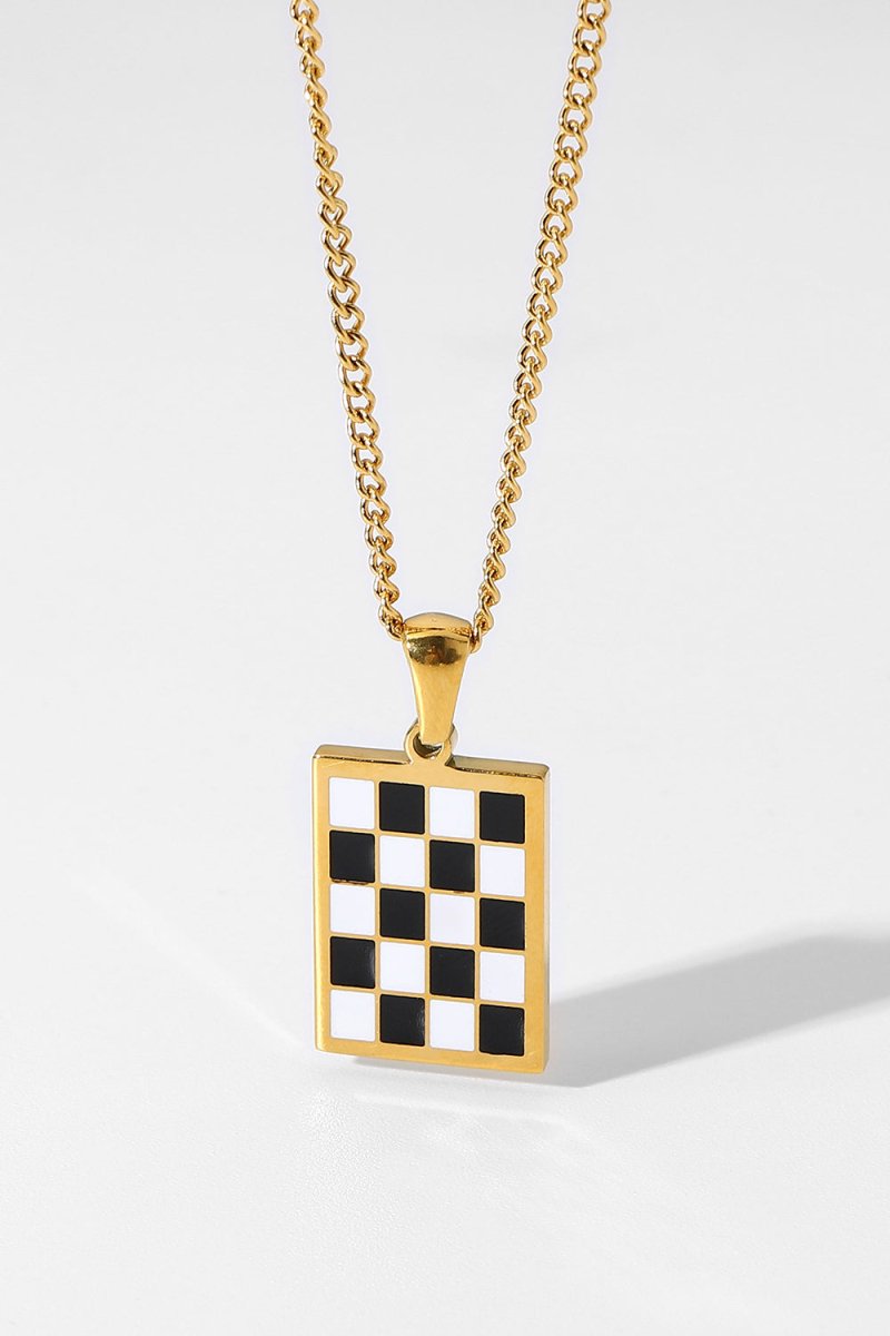 Checkerboard Pendant Necklace - WowStore.live