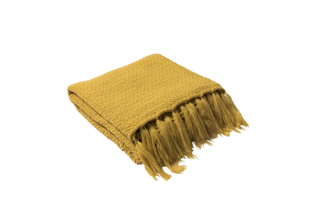Chevron Knit Throw with Fringe, 130 x 160 cm - WowStore.live