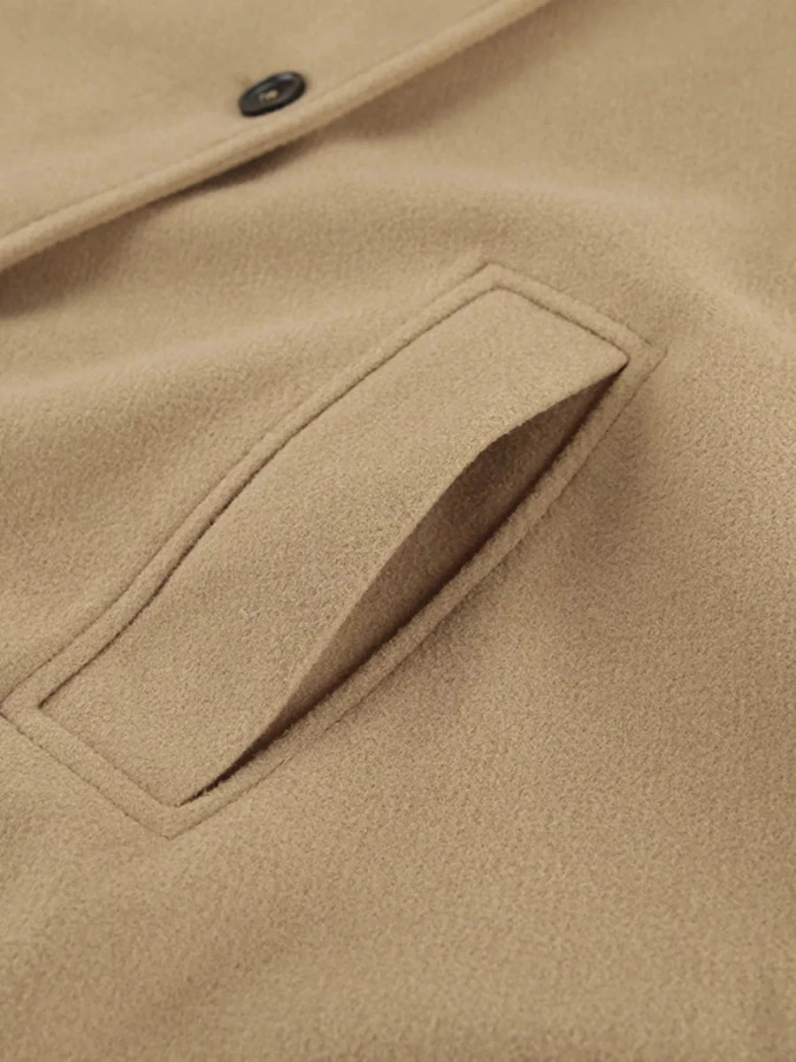Chic Charm Oversized Lapel Collar Button-Down Coat - WowStore.live