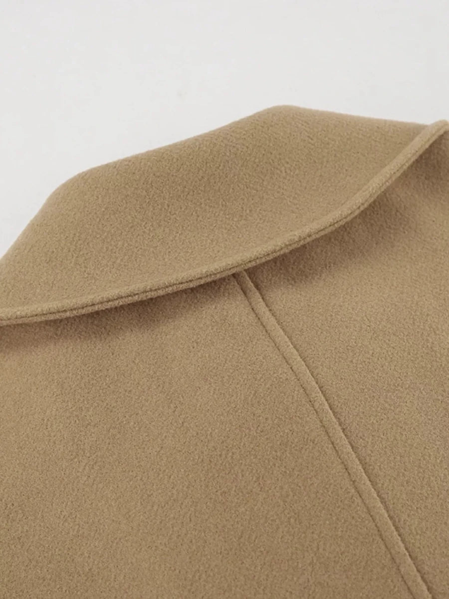 Chic Charm Oversized Lapel Collar Button-Down Coat - WowStore.live