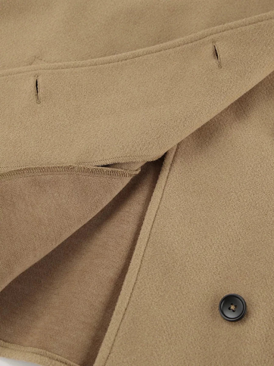 Chic Charm Oversized Lapel Collar Button-Down Coat - WowStore.live
