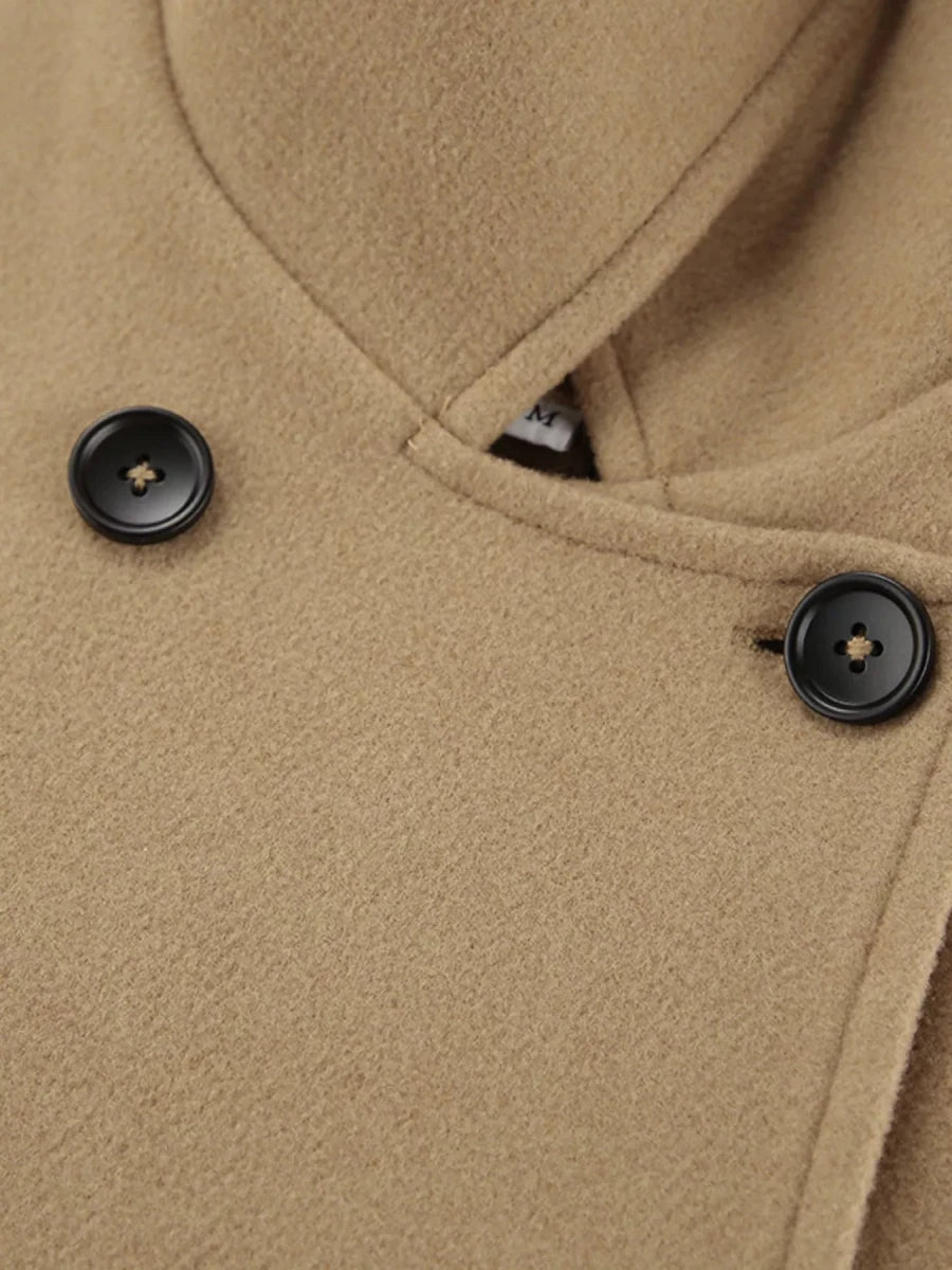 Chic Charm Oversized Lapel Collar Button-Down Coat - WowStore.live