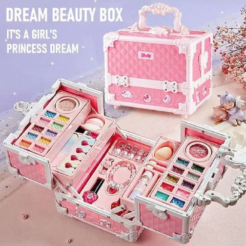 Children's Cosmetics Makeup Set Portable Box Simulation Nail Polish Play House Girl's Birthday Gift - Wow Store
