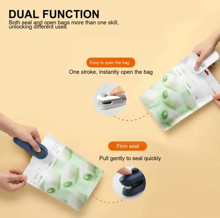 Chip Bag Sea Vacuum Sealing Portable Machine Handheld USB Rechargeable For Food Storage Clip Bag Kitchen Gadgets - Wow Store