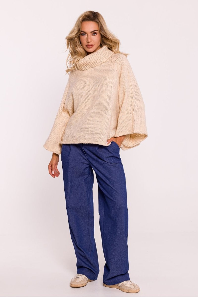 Classic Ribbed Turtleneck Sweater - Soft Knit High Neck Top - Wow Store