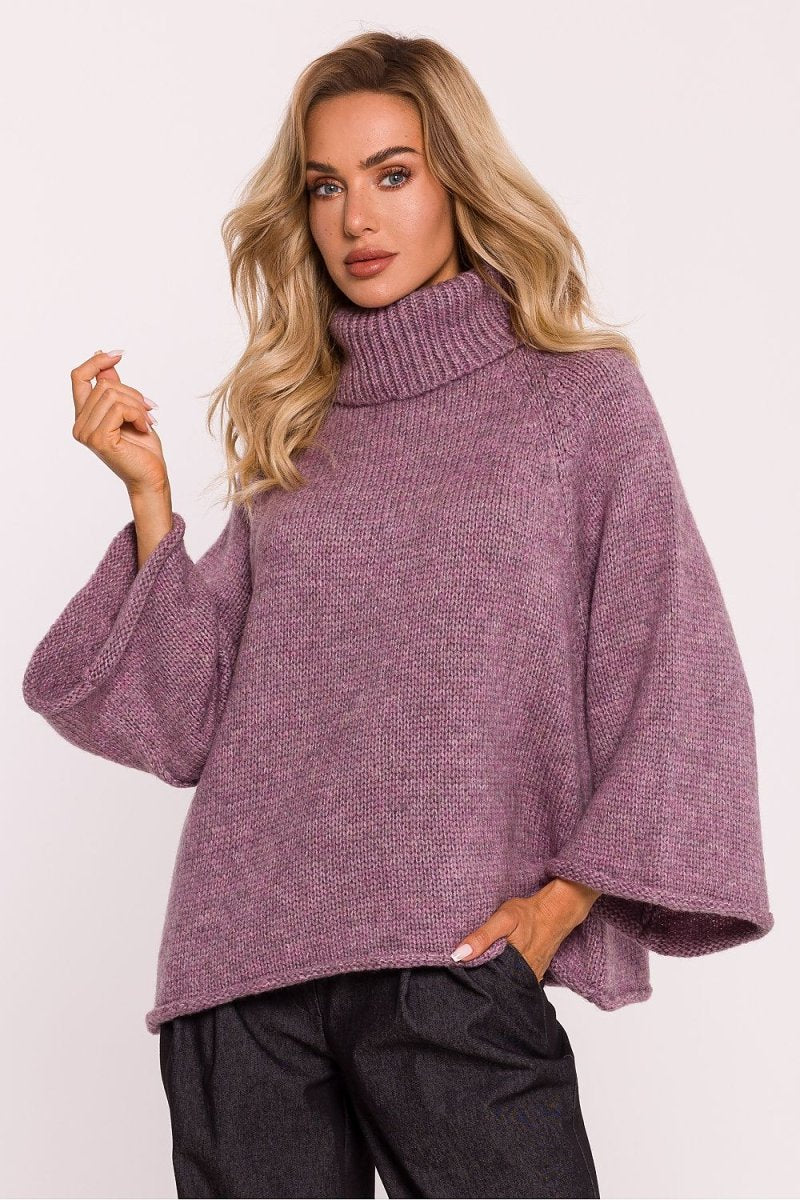 Classic Ribbed Turtleneck Sweater - Soft Knit High Neck Top in Charcoal Grey - WowStore.live