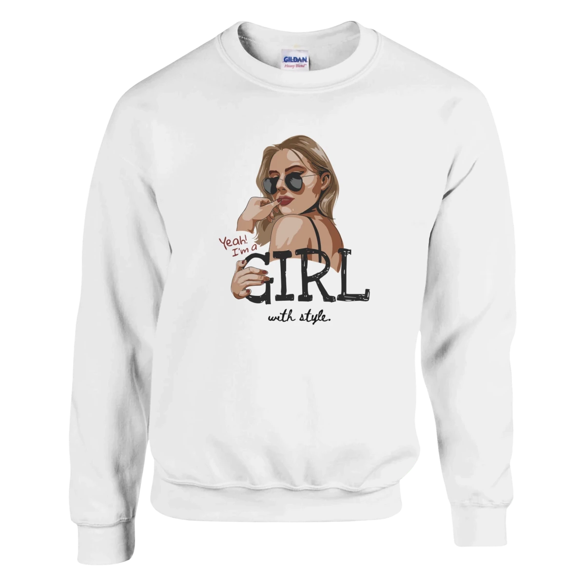 Classic Unisex Crewneck Sweatshirt | Gildan® 18000 White - Wow Store