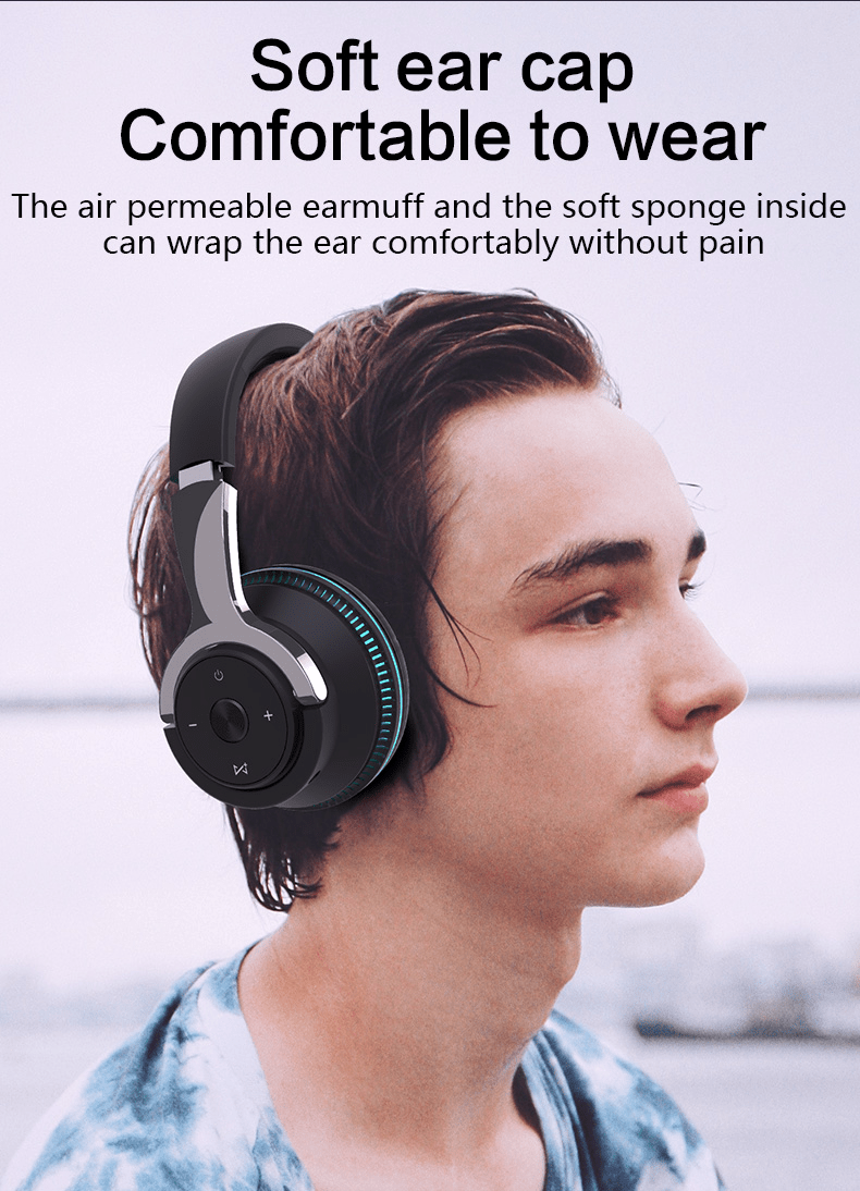 Colorful LED Lights Bluetooth Headphone Bass Wireless Earphones - Wow Store