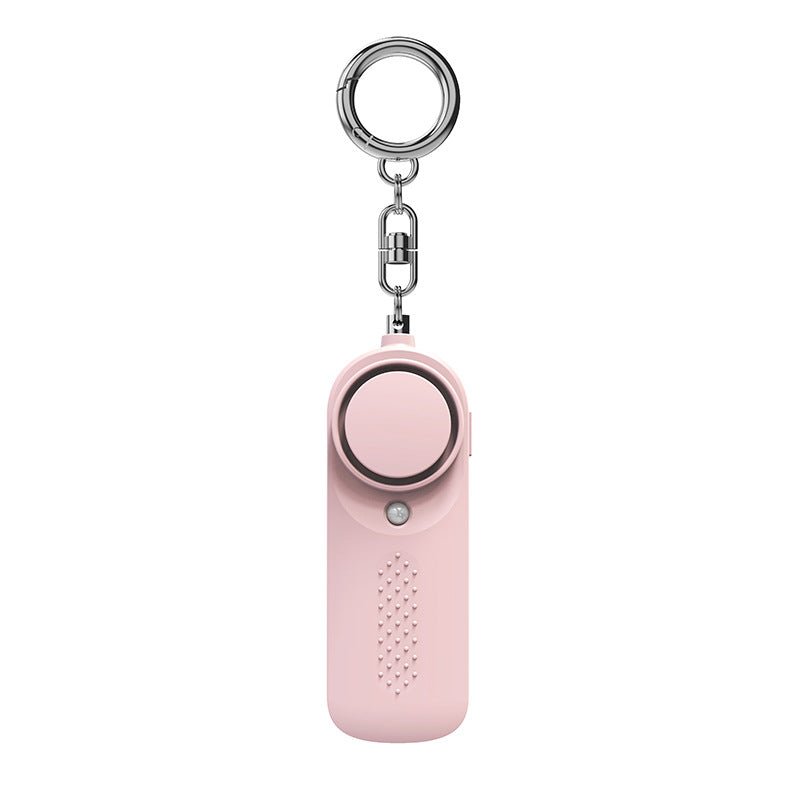 Pink alarm with keyring, front view