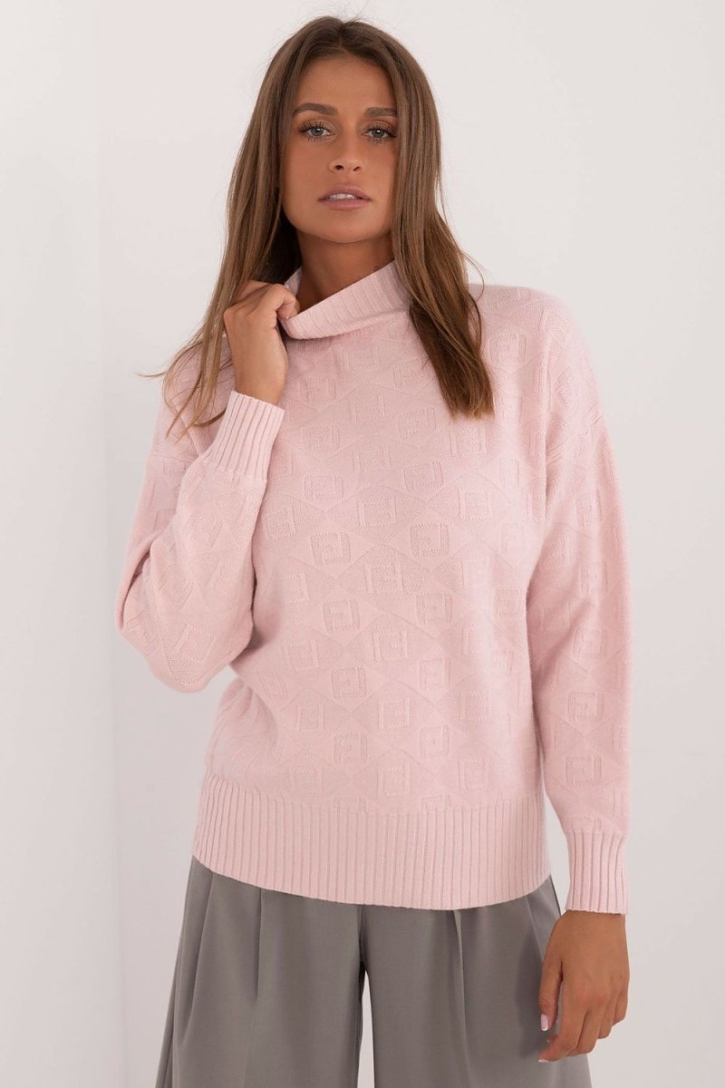 Warm knit wool jumper for women in soft grey – Cozy fall winter top