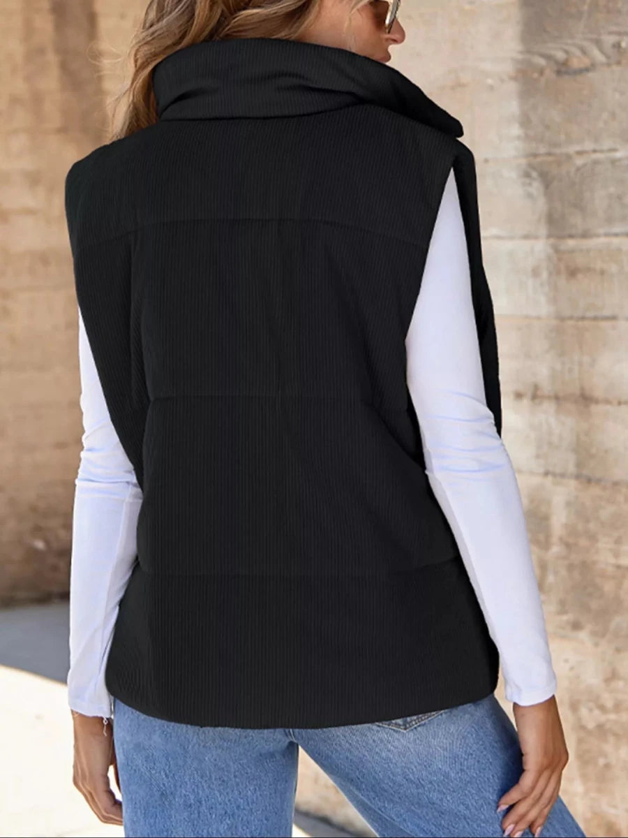 Corduroy Zip Up Vest Coat - Wow Store