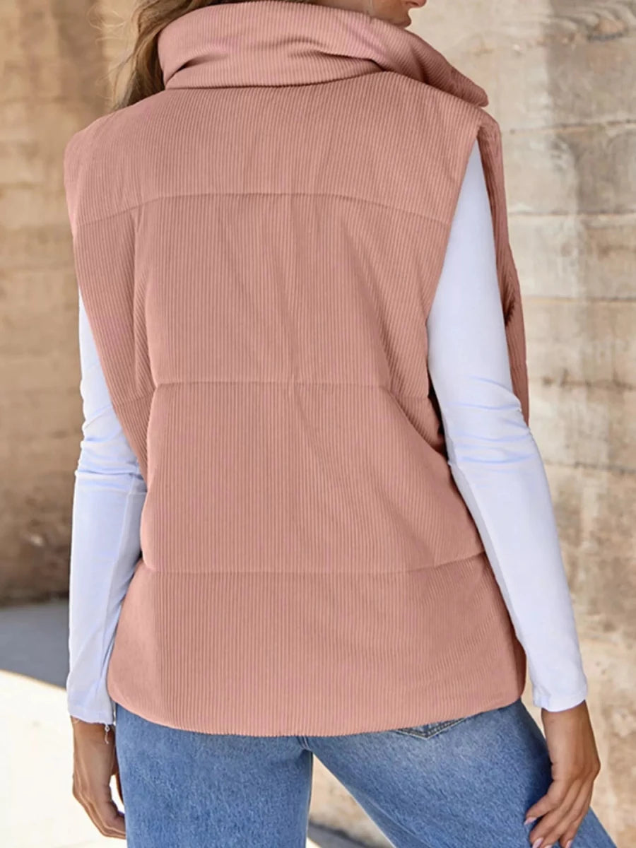 Corduroy Zip Up Vest Coat - Wow Store
