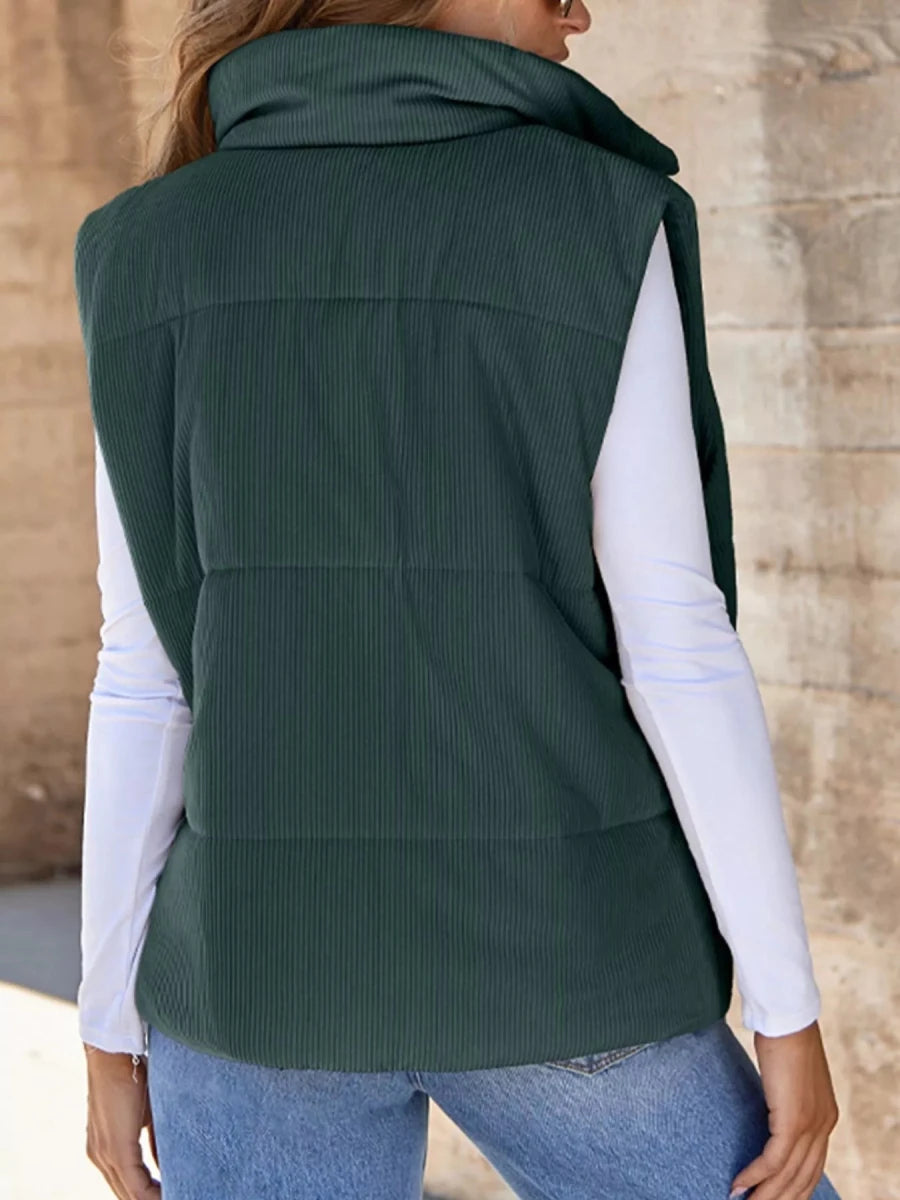 Corduroy Zip Up Vest Coat - Wow Store