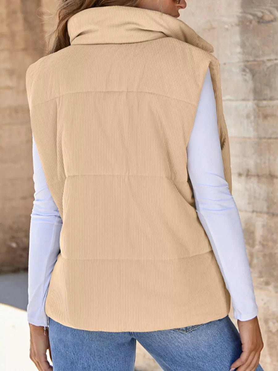 Corduroy Zip Up Vest Coat - Wow Store