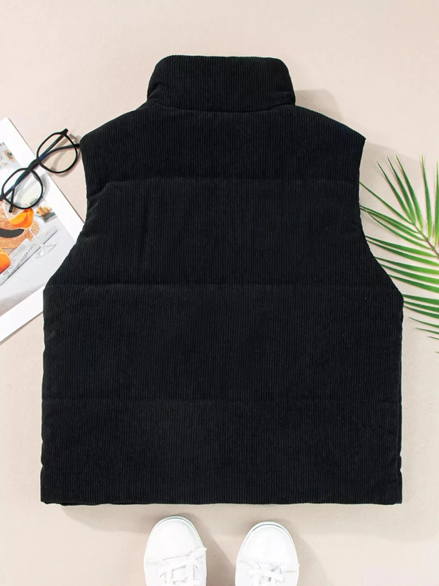 Corduroy Zip Up Vest Coat - Wow Store