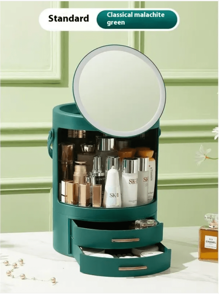 Cosmetics Storage Box with Mirror and LED Light - WowStore.live