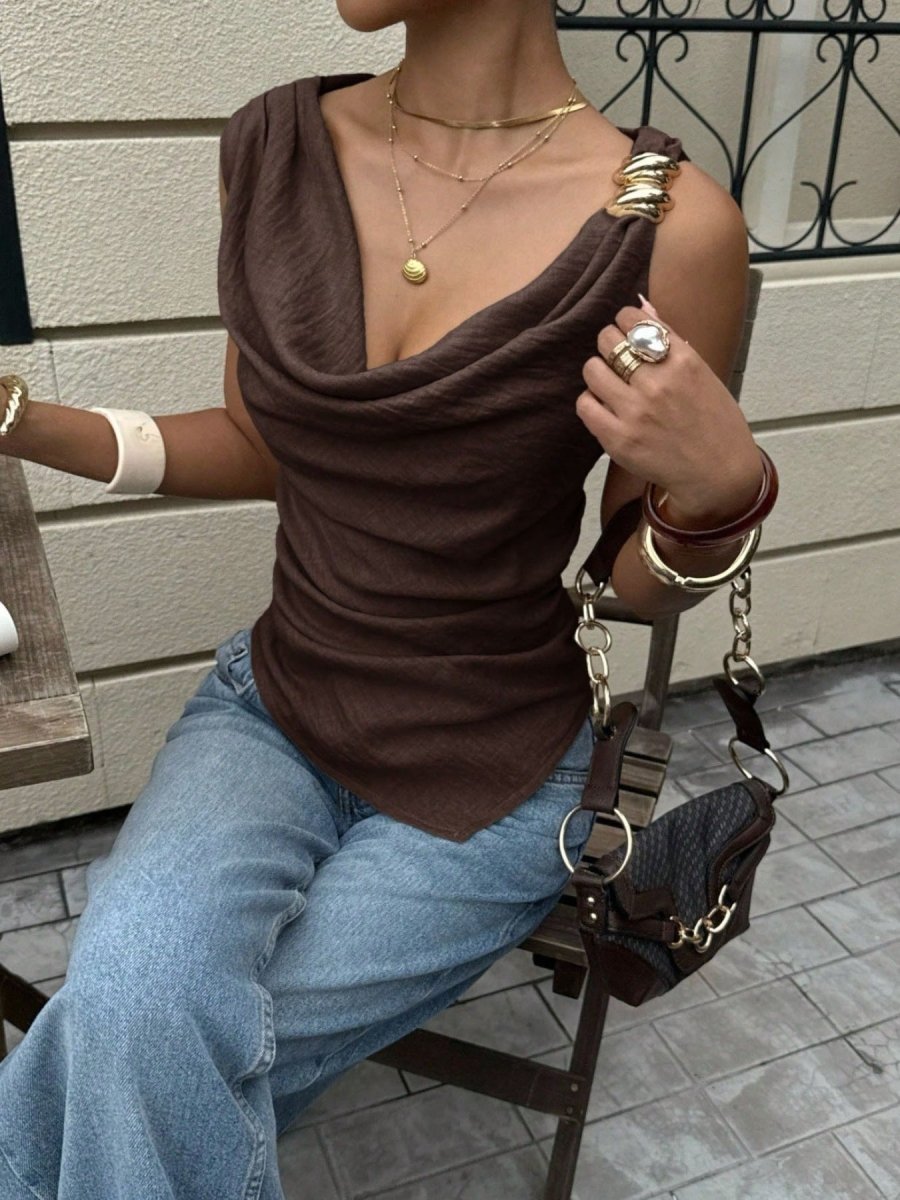 Cowl Neck Cami Top - Wow Store