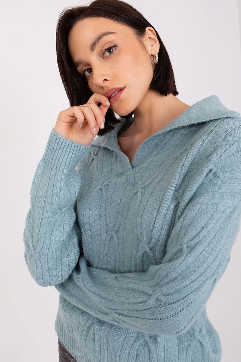Cozy Knit Jumper in soft grey – breathable knitwear jumper with relaxed fit and ribbed cuffs