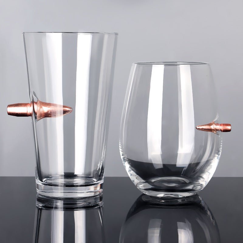 Crystal Whiskey Glass with Bullet Design - WowStore.live