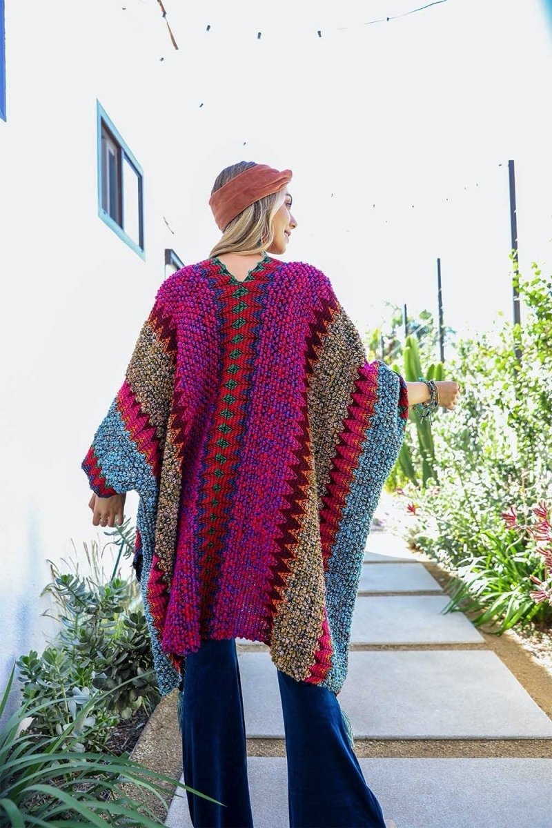 Cuddle Season Crochet Patterned Ruana - Wow Store