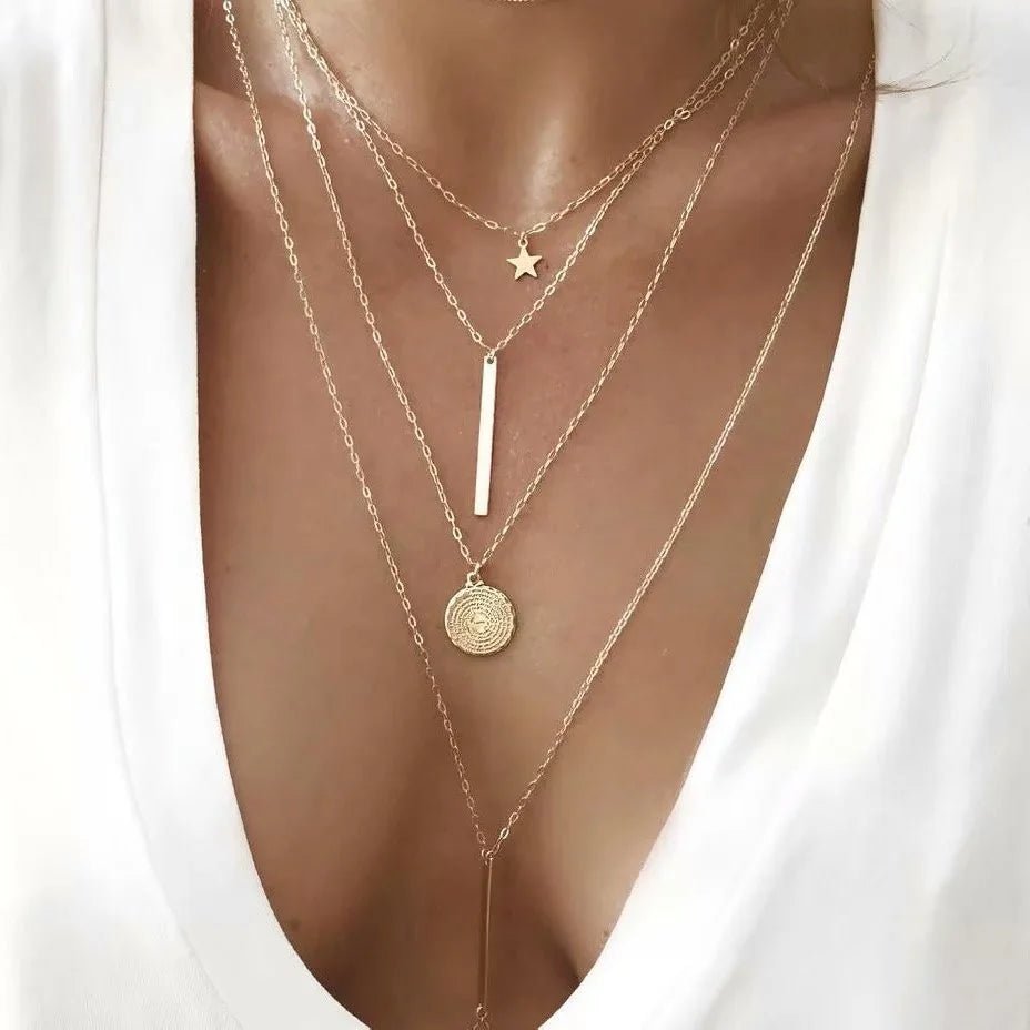 Custom Twin Layer Stripe Pendant Necklace - Wow Store