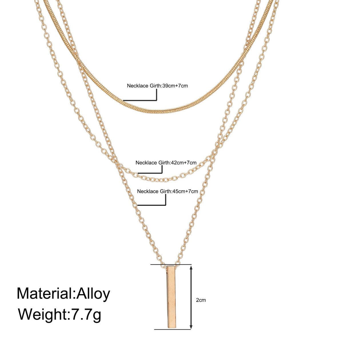 Custom Twin Layer Stripe Pendant Necklace - Wow Store