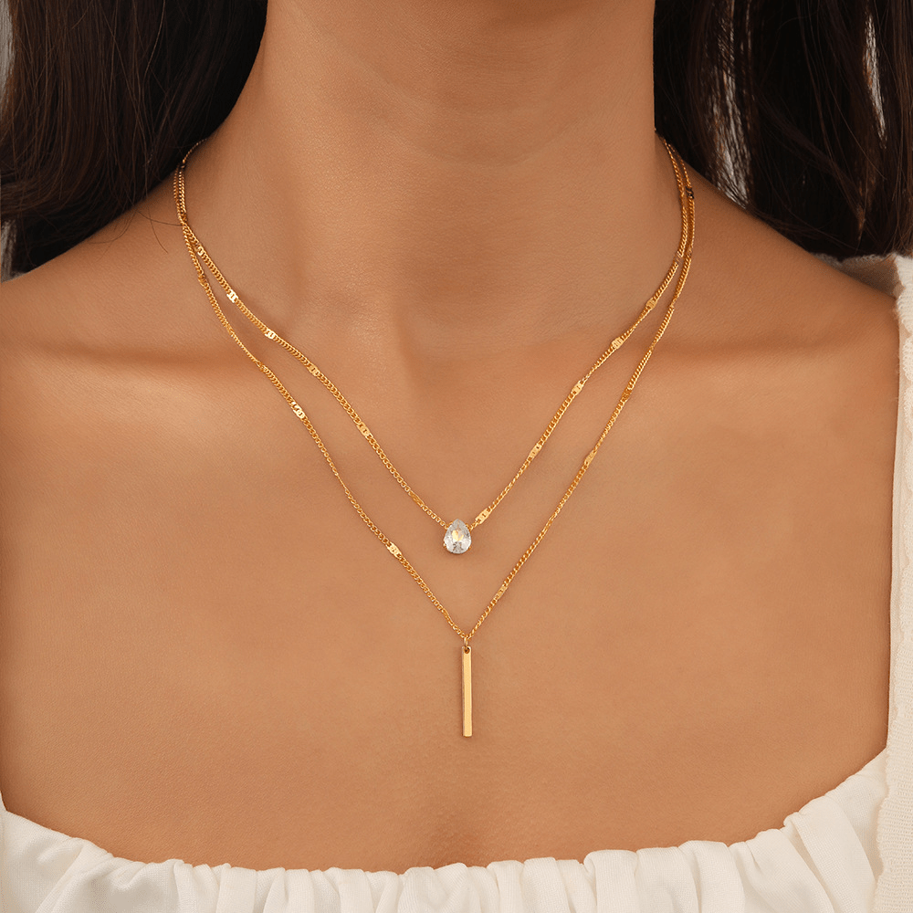 Custom Twin Layer Stripe Pendant Necklace - Wow Store