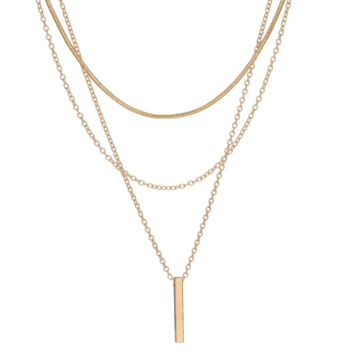 Custom Twin Layer Stripe Pendant Necklace - Wow Store