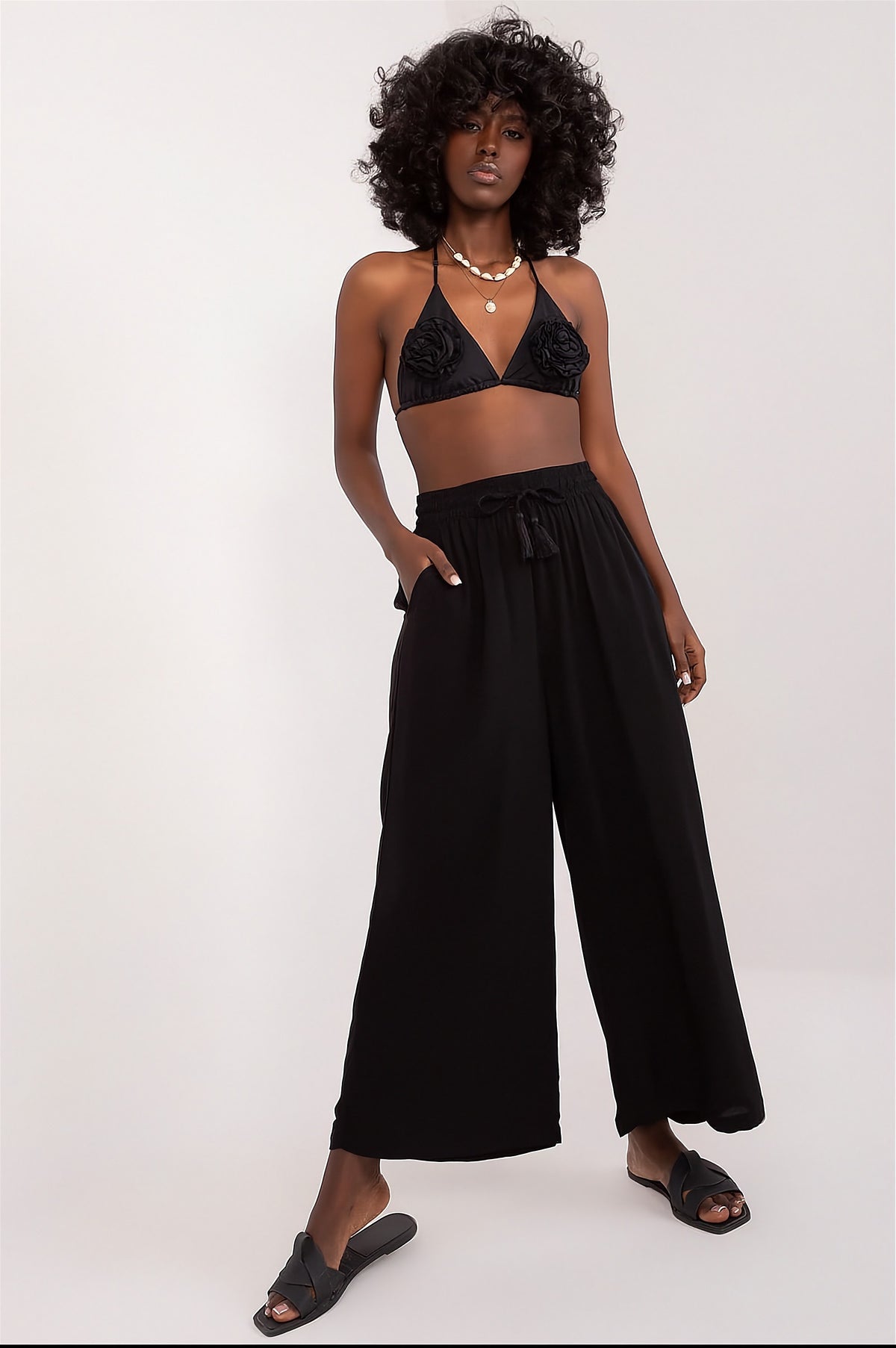 Sublevel Women's Casual Trousers - Comfortable Everyday Pants in black