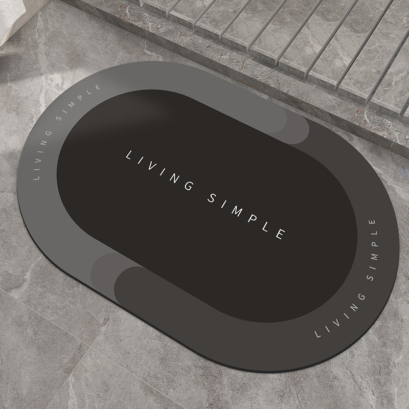 Quick-Dry Soft Bath Mat, Oval or Half-Round